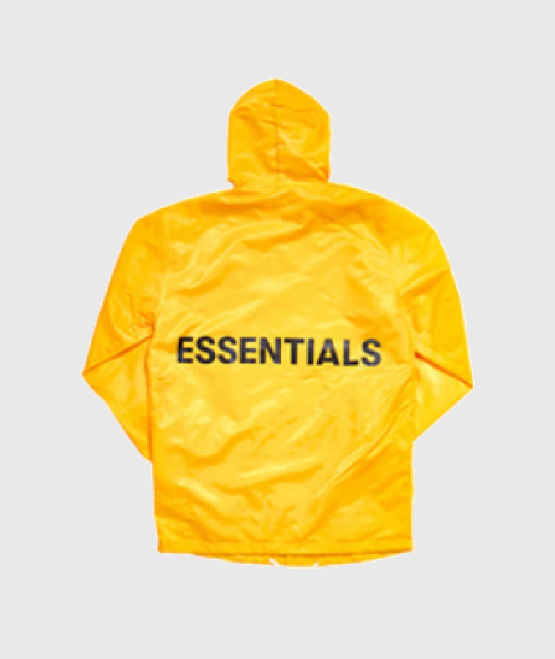 Essentials Graphic Hooded Coach Jacket Yellow Essentials Graphic Hooded Coach Jacket Yellow