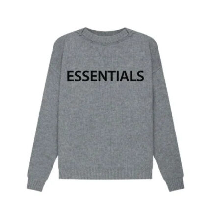 Essentials Overlapped Gray Sweater Essentials Overlapped Gray Sweater